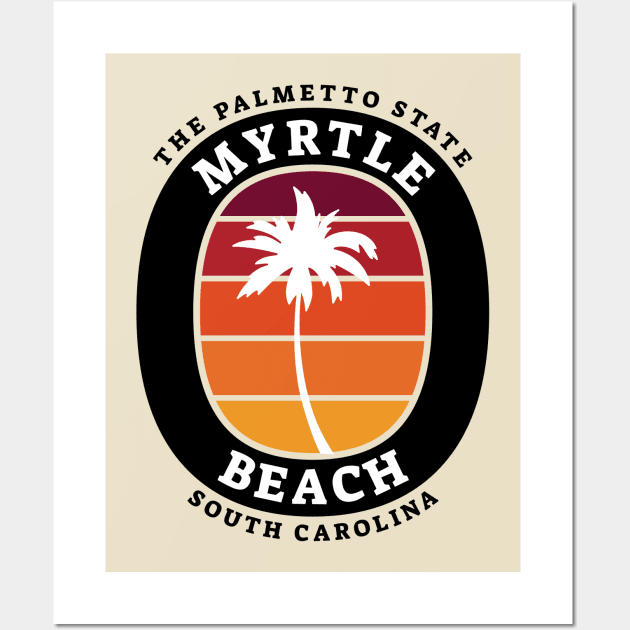 The Palmetto State South Carolina Myrtle Beach, SC Palm Tree Wall Art by Contentarama